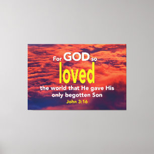 Lienzo POR DIOS TAN AMADO EL MUNDO Juan 3:16