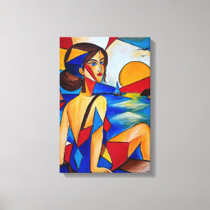 Lienzo Por el Mar - Pintura Cubista
