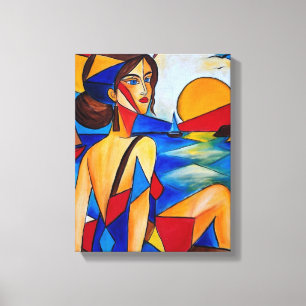 Lienzo Por el Mar - Pintura Cubista