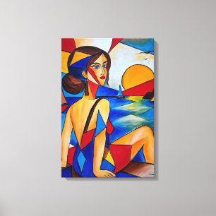 Lienzo Por el Mar - Pintura Cubista