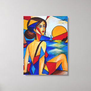 Lienzo Por el Mar - Pintura Cubista