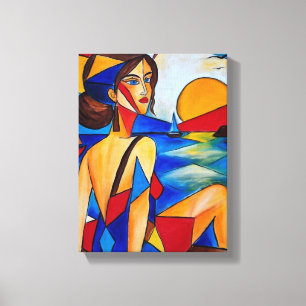 Lienzo Por el Mar - Pintura Cubista