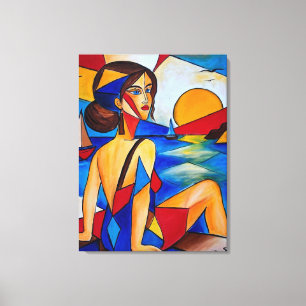 Lienzo Por el Mar - Pintura Cubista