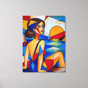 Lienzo Por el Mar - Pintura Cubista