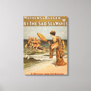 Lienzo Por el mar triste agita el "mensaje de Mikado "