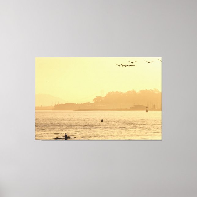 Lienzo Por la mañana en la bahía (Anverso)