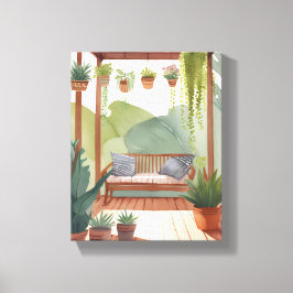 Lienzo Porche Potter | Pintura botánica de acuarela