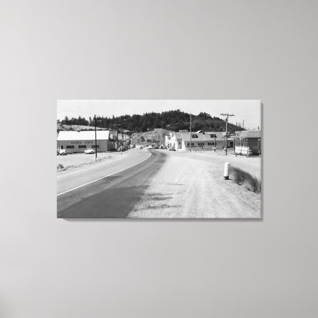 Lienzo Port Orford, Oregon Town View Photography (Anverso)