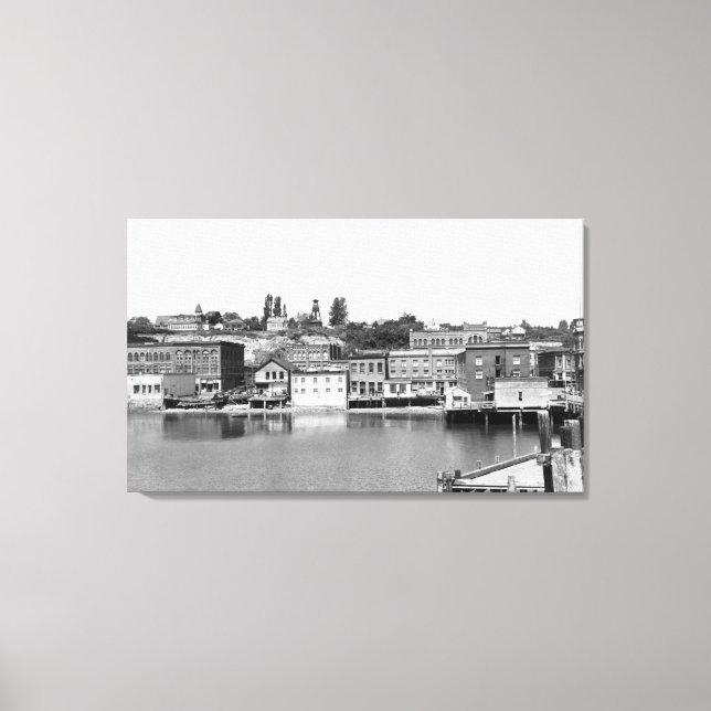 Lienzo Port Townsend, WA Waterfront Town View Photograp (Anverso)