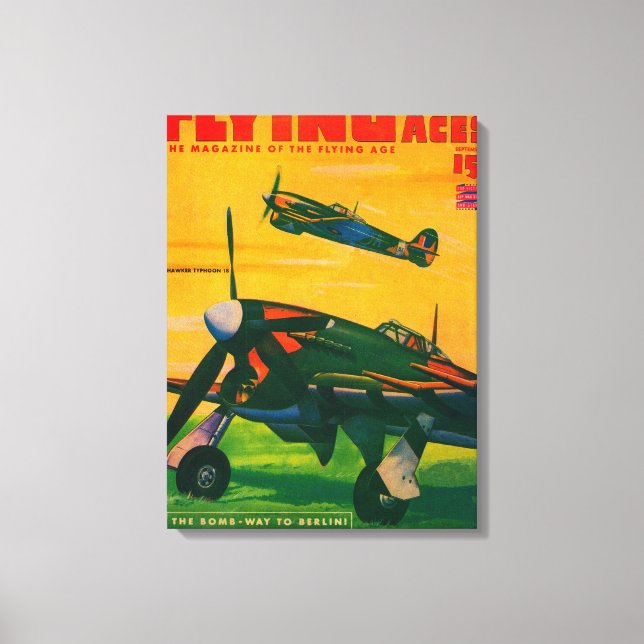 Lienzo Portada 3 de la revista Flying Aces (Anverso)