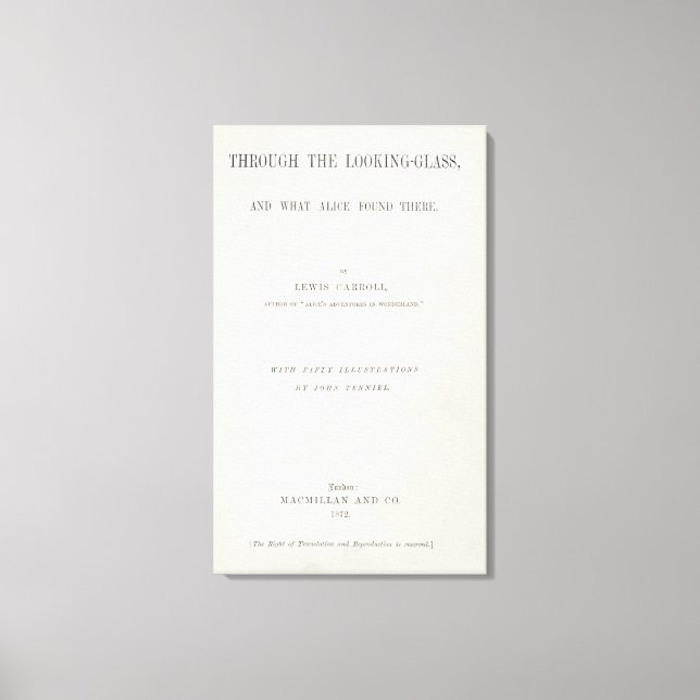 Lienzo Portada de "Alicia a través del espejo" (Anverso)