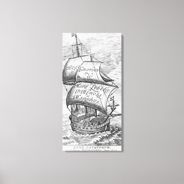 Lienzo Portada de 'De mari libero', de Hugo Grotius (Anverso)