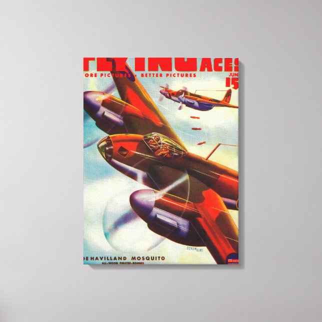 Lienzo Portada de la revista Flying Aces 4 (Anverso)