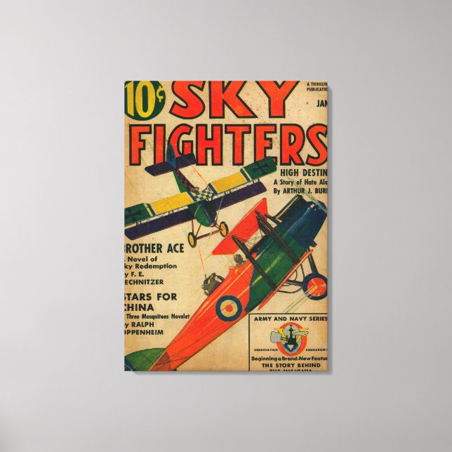 Lienzo Portada de la revista Sky Fighters (Anverso)
