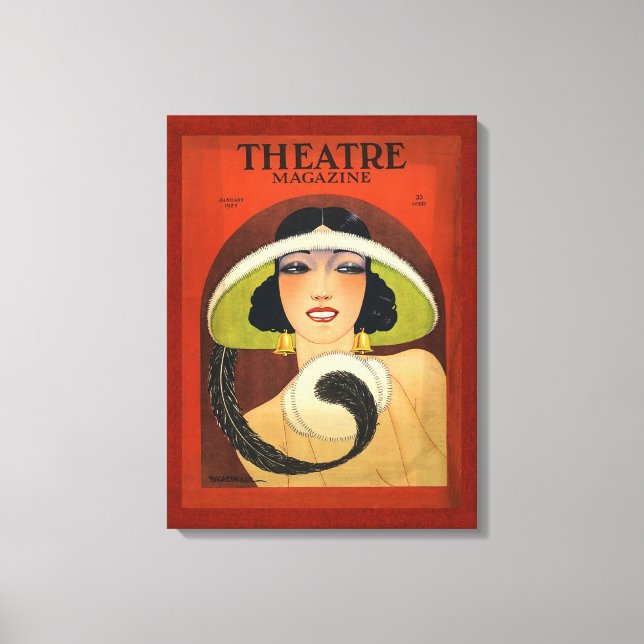 Lienzo Portada de la revista Theater 1924 Deco de época (Anverso)