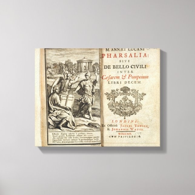 Lienzo Portada de 'Pharsalia' (Anverso)