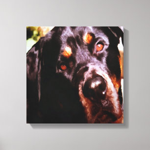 Lienzo Portait Mascota artístico Rottweiler