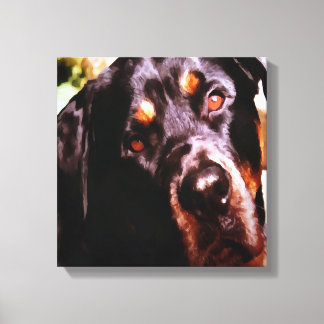 Lienzo Portait Mascota artístico Rottweiler
