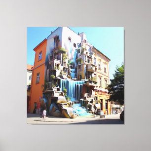 Lienzo Portal a una ciudad paralela