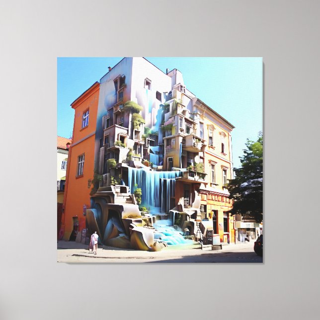 Lienzo Portal a una ciudad paralela (Anverso)