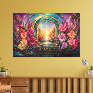 LIENZO PORTAL DE ENERGÍA GLADIOLO FLOR DE NACIMIENTO DE A
