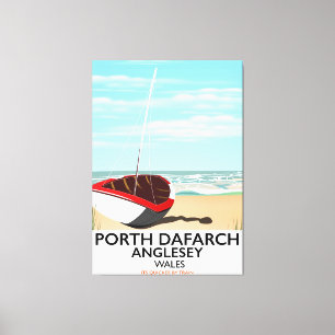 Lienzo Porth Dafarch, poster de viajes anglesey vintage