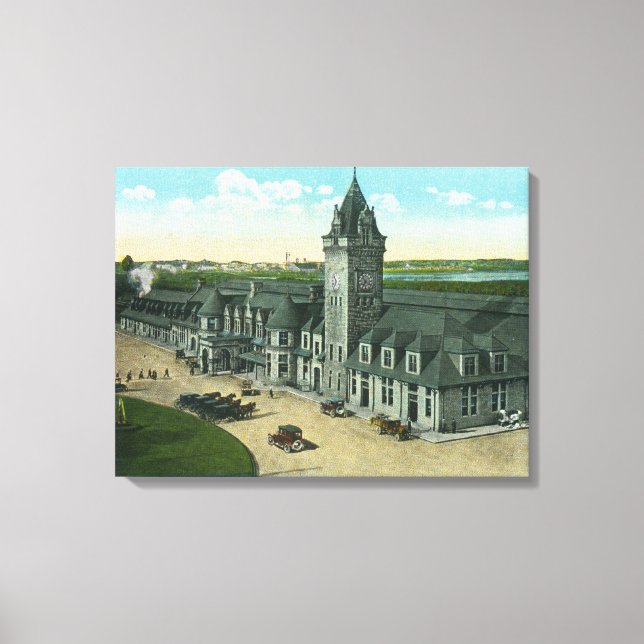 Lienzo Portland, MaineExterior Vista de la Estación de la (Anverso)