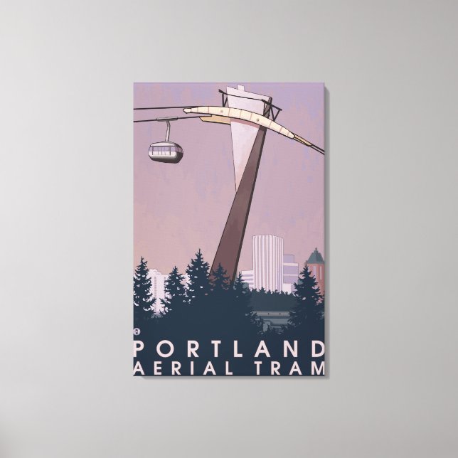 Lienzo Portland, OregonAerial Tram Scene (Anverso)