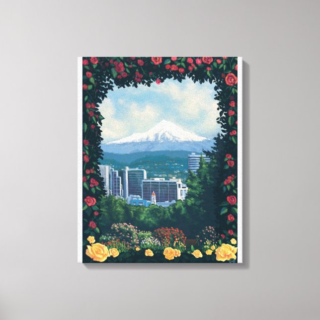 Lienzo Portland, OregonRose Garden Scene (Anverso)