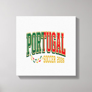 Lienzo Portugal Fútbol 2026 Fútbol Negrita País Tipografí