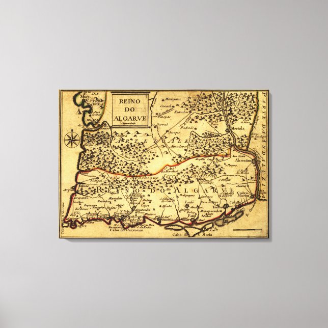 Lienzo PortugalMapa PanorámicoPortugal (Anverso)