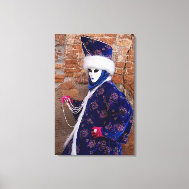Lienzo Posando con disfraz de carnaval, Venecia (Anverso)