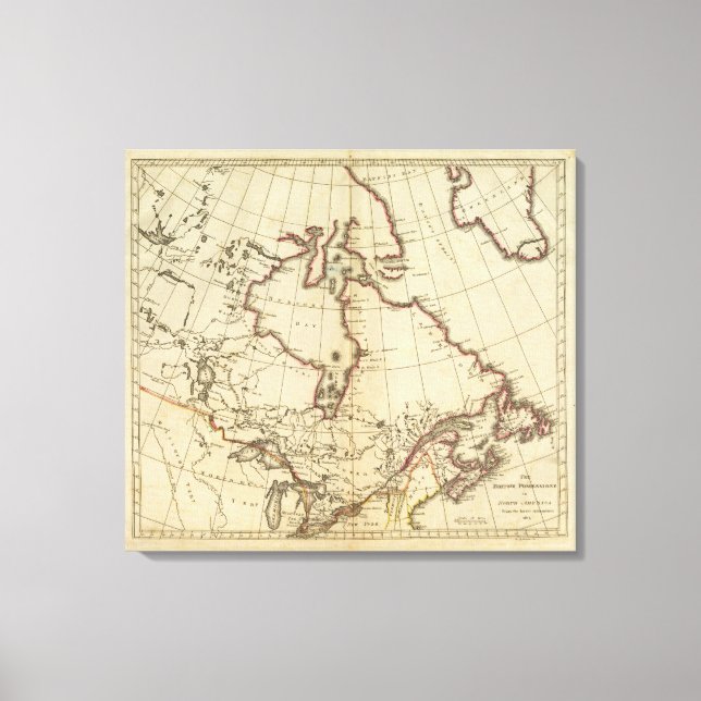 Lienzo Posesiones británicas en América del Norte (Anverso)