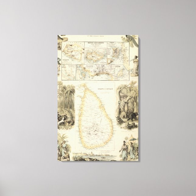 Lienzo Posesiones británicas en los mares de la India (Anverso)