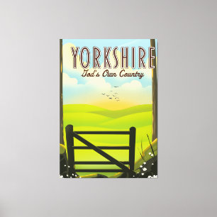Lienzo Poste de viaje vintage de Yorkshire "El propio paí