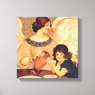 Lienzo Póster Antiguo del Ángel de Chocolate Francés: Art