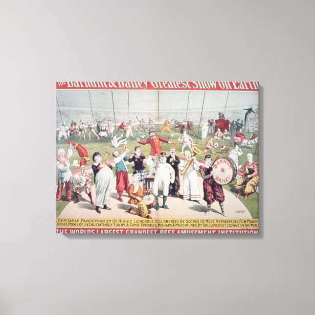 Lienzo Poster anunciando el Barnum (Anverso)