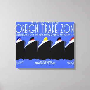 Lienzo Poster Art Deco de los buques de crucero de época