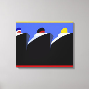 Lienzo Poster Art Deco de los buques de crucero de época