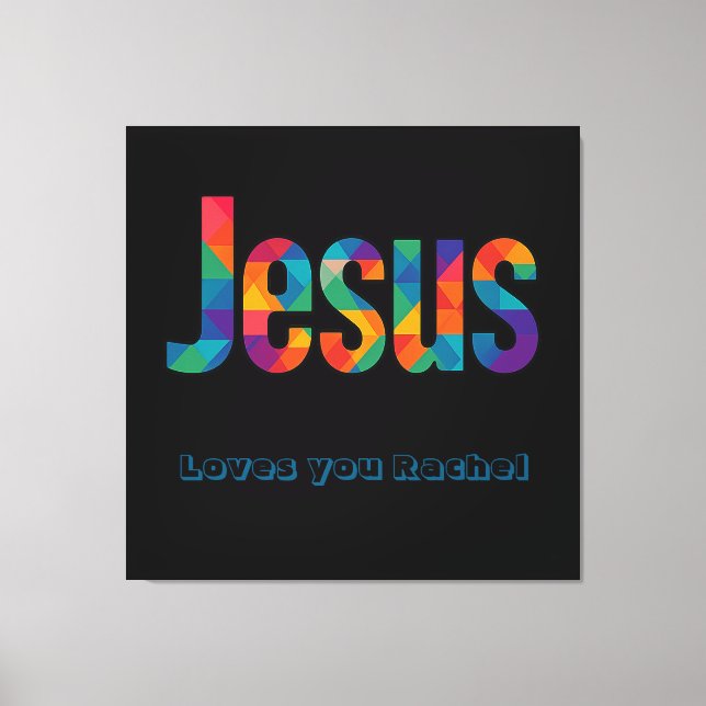 Lienzo Póster brillante con patrón geométrico de Jesús (Anverso)