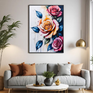 Lienzo Póster brillante Sinfonía floral