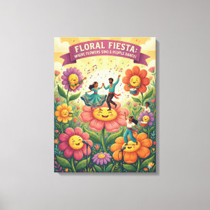 Lienzo Póster caprichoso "Fiesta Floral" - Flor Cantante