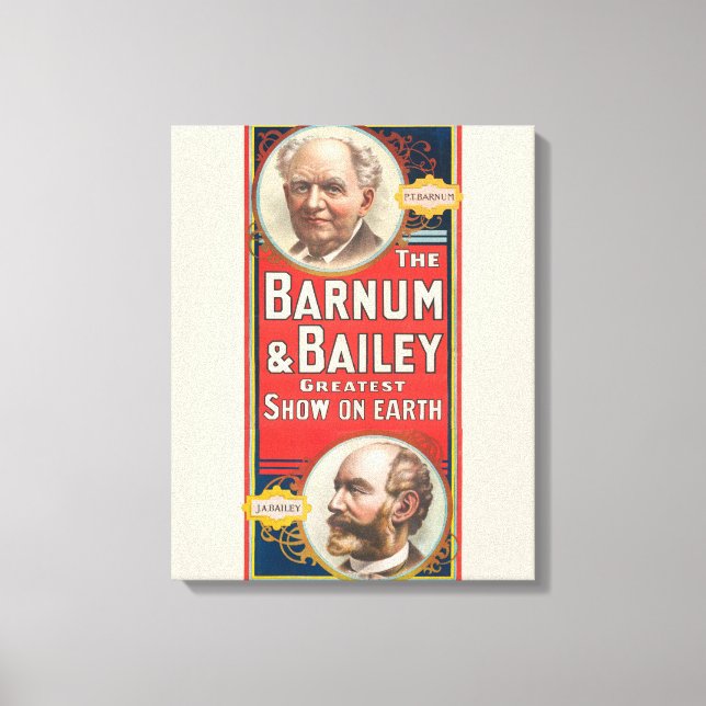 Lienzo Poster Circo Mostrando Retratos De Barnum & Bailey (Anverso)