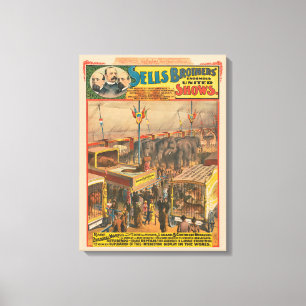 Lienzo Poster Circular De Animales En Exposición En Una T