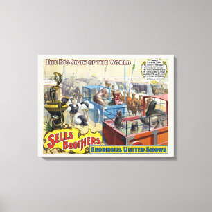 Lienzo Poster Circular Que Muestra Animales Silvestres En