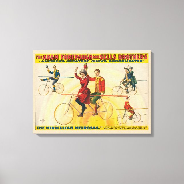 Lienzo Poster Circus Mostrando Los Jinetes De Bicicletas  (Anverso)