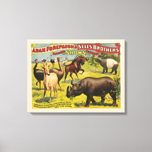 Lienzo Poster Circus Para Adam Forepaugh Y Vende Hermanos (Anverso)