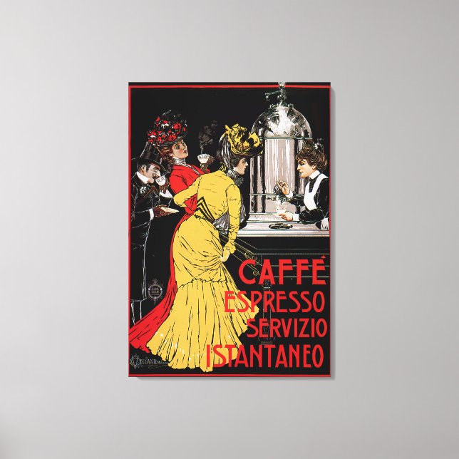 Lienzo Poster de anuncios del Antiguo Bar de Café Italian (Anverso)