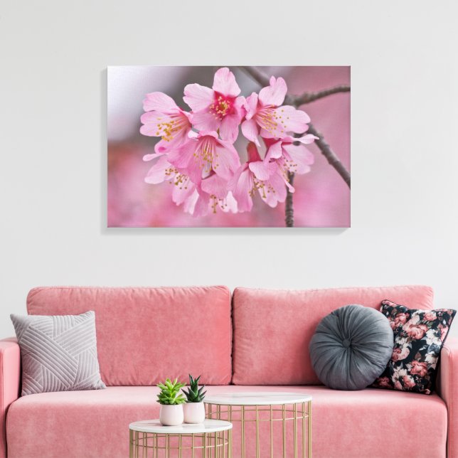 Lienzo Poster de Bouquet Cherry Blossom Pink Pastel (Insitu (Sala de estar))