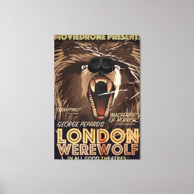 Lienzo Poster de cine Werewolf Vintage de Londres (Anverso)